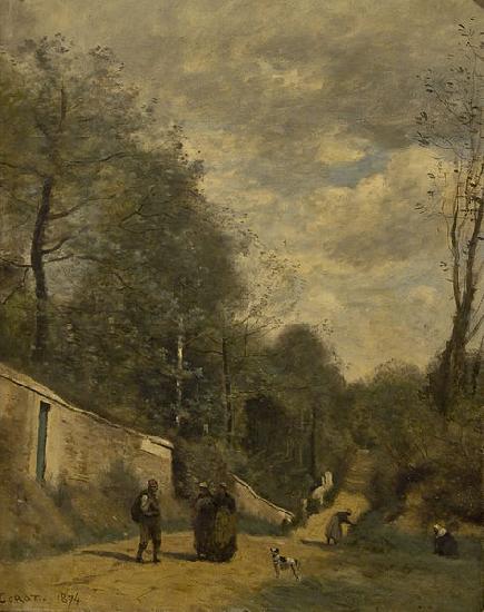 Jean-Baptiste Camille Corot Een straat in Ville d'Avray oil painting image
